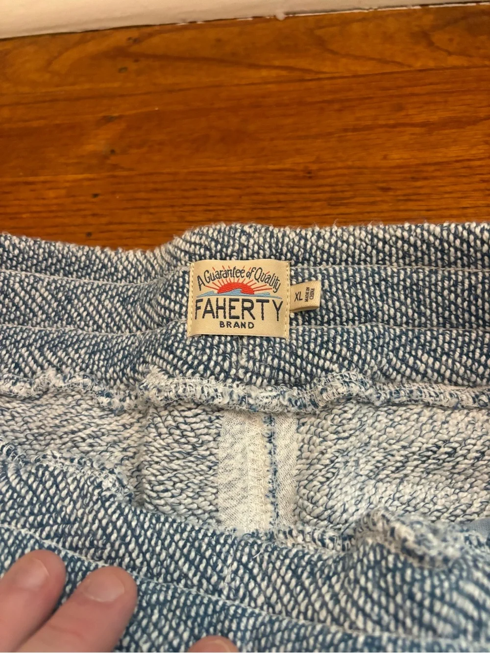 Faherty Whitewater Sweatpants Mens XL Jogger Jacquard Knit Terry Cotton Soft